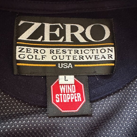 VTG Zero Restriction Golf Outerwear Windstopper Jacket Mens L Navy Comfort Suede - Picture 9 of 12